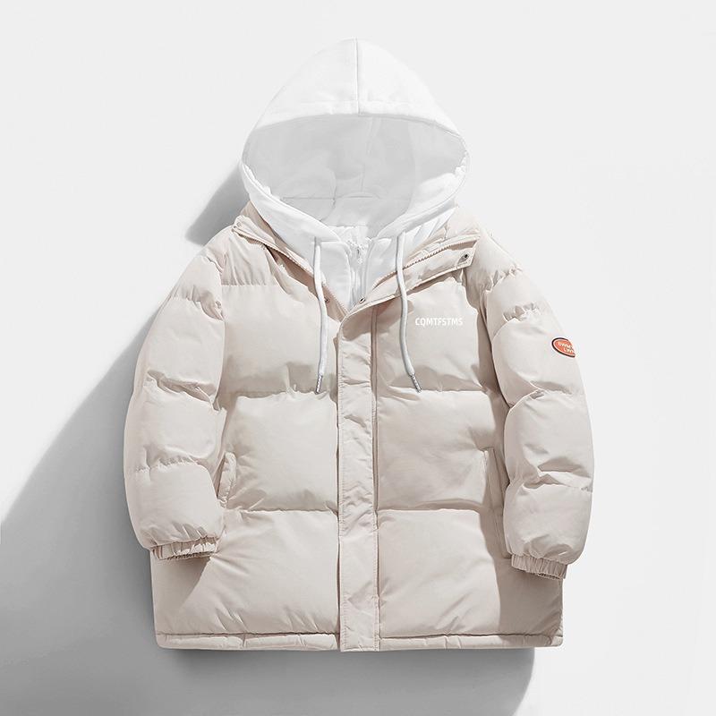 

Winter New Bread Clothes Cotton-padded Clothes Men s Short Thickened Cotton-padded Jackets Loose Trend Cotton-padded Clothes Hooded Fake Two Pieces XXXXL
