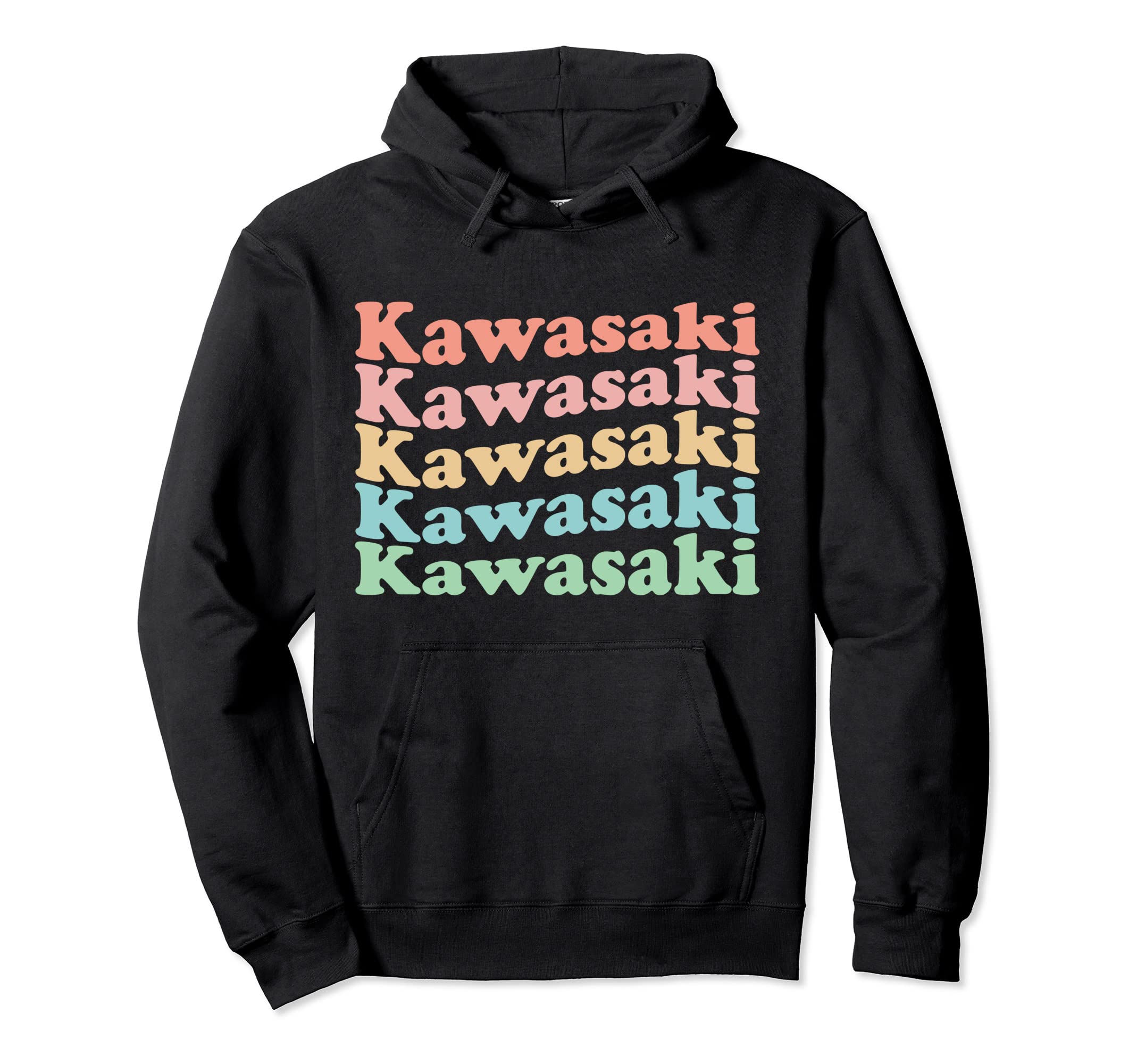 

Vintage 70s Japanese Hippie City Retro Kawasaki Hoodie - чёрный