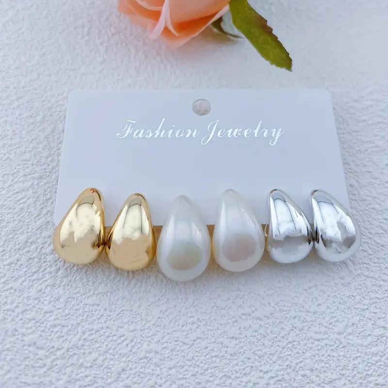 

Набор серег-капель макаронных цветов: Европейская и американская бижутерия высокой моды. CCB