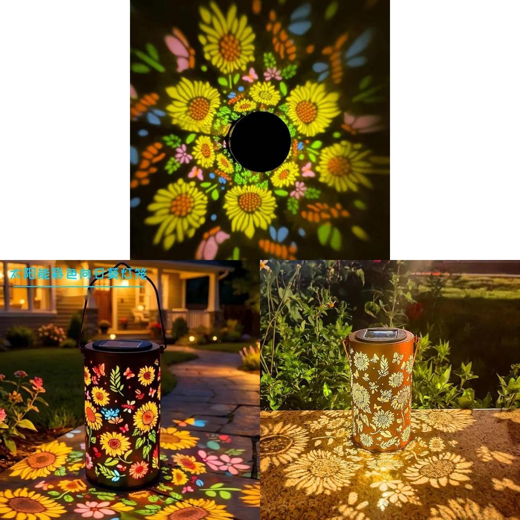 Sonnenblumen-Solar-Gartenleuchte mit Metallskulptur für die Außendekoration des Gartens