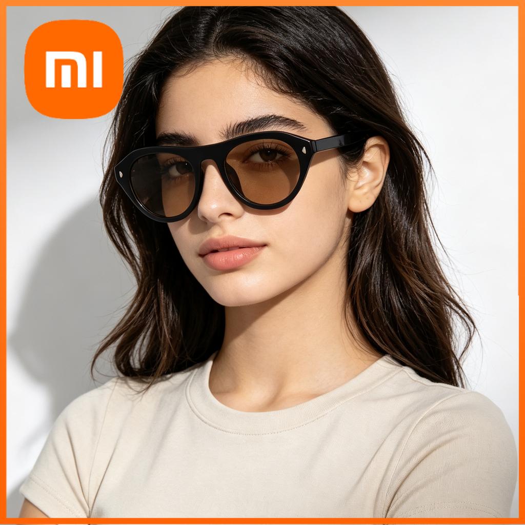 Xiaomi Women Vintage Oval Sunglasses UV400 Protection Fashion Outdoor Shade Eyewear Retro Black Frame Sun Glasses For Ladies