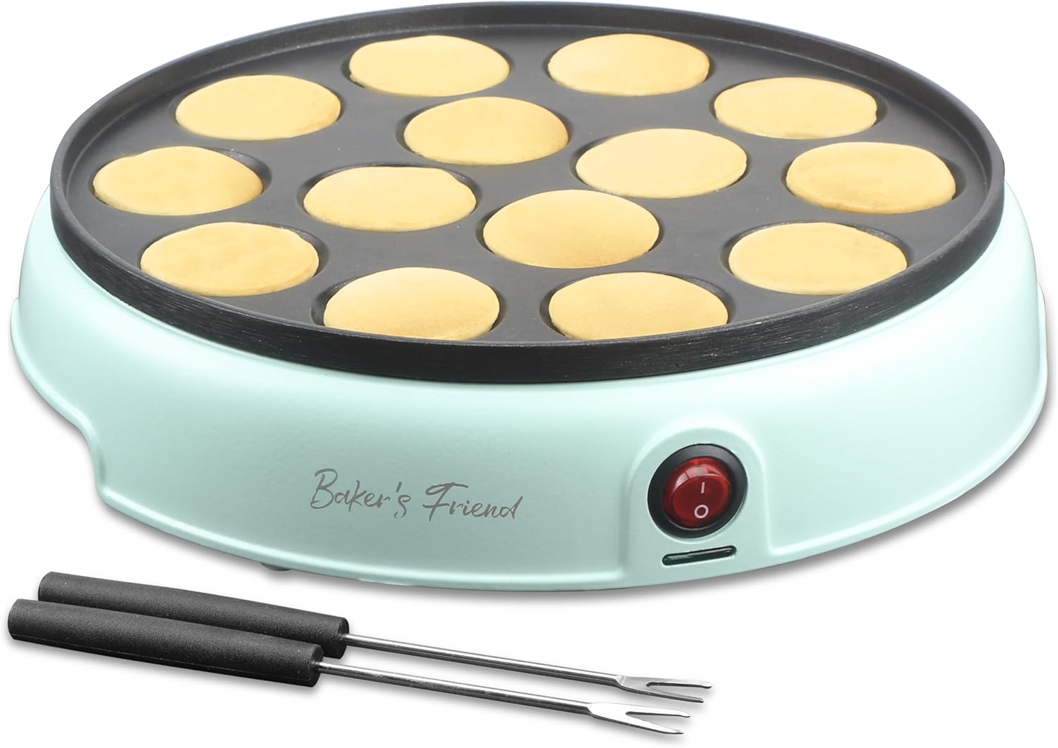 Mini Pancakes Maker Machine, Dutch Mini Pancake Griddle, 14 Holes Electric Pan, Ideal for Breakfast, S United States