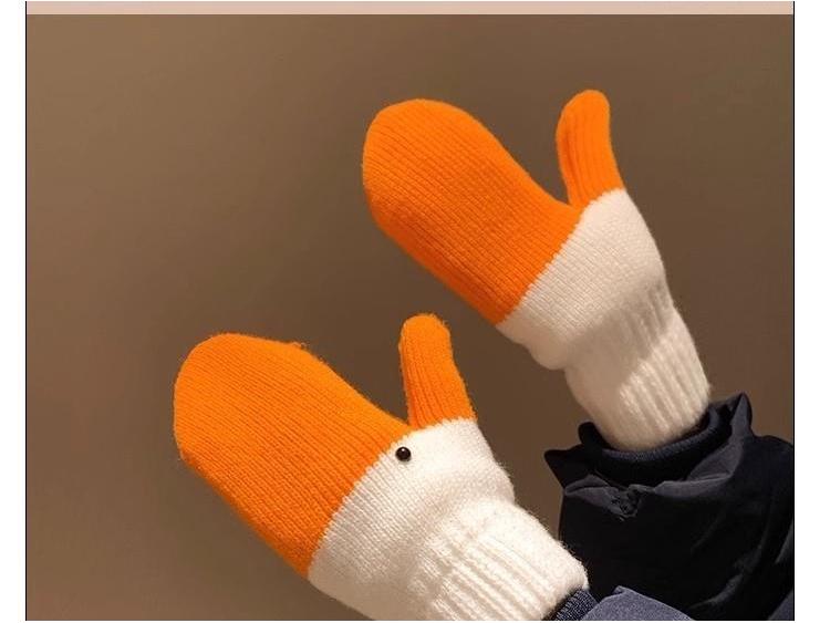 

Big Goose Wool Fingerless Gloves: Women s Autumn/Winter Warm Fleece-Lined Thick Cute Couple Gloves
