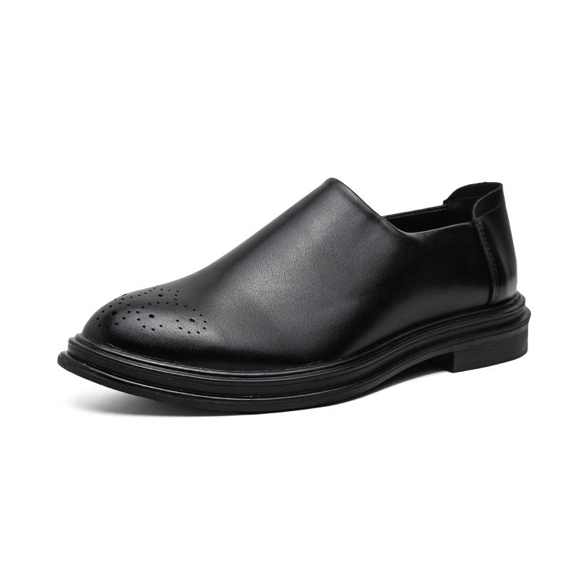 

Leather shoes men Brock London casual business formal men s shoes suit wedding groom shoes carved zipper style 46