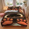 3pcs Anime Cat Comforter Set with One Quilt Cover and Two Pillowcases (No Core), Home Decor, Festival Gift, Polyester Fabric, Anime Cartoon Design