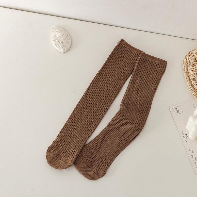 Dětské ponožky Novorozenecké Dětské Kojenecké Dívčí Chlapecké Podkolenky Batolecí Dívka Jednobarevné Bavlněné Pruhované Hladké Dlouhé Ponožky Pro Děti 1-6 Let