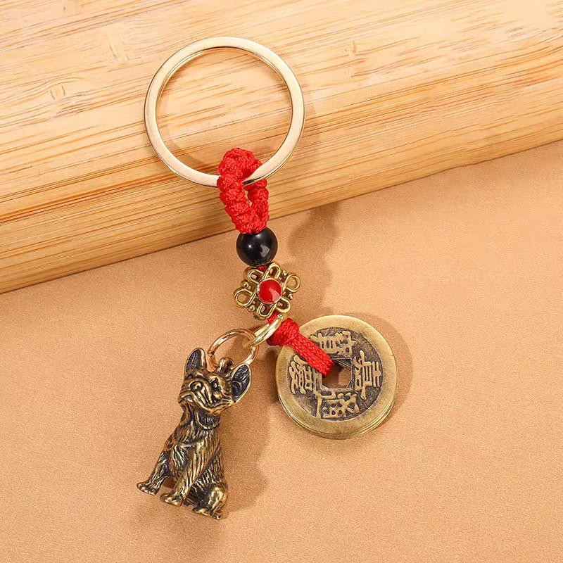 Retro Style Brass Mini Sharpei Dog Casting Animal Figurine Sculpture Home Office Room Desktop Decoration Collect Ornaments Gift