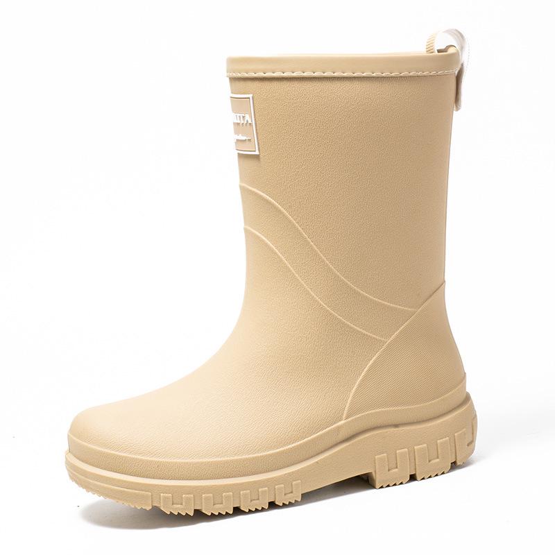 Waterproof Women s Mid-High Velvet Rain Boots, Non-Slip Rubber Work Shoes 37
