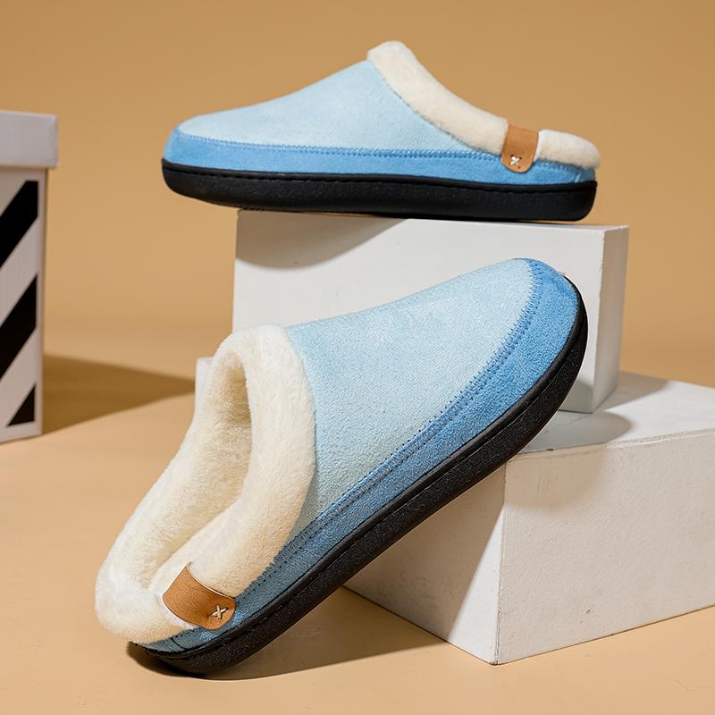 Fashion Baotou cotton drag women autumn winter home indoor fluffy slippers warm