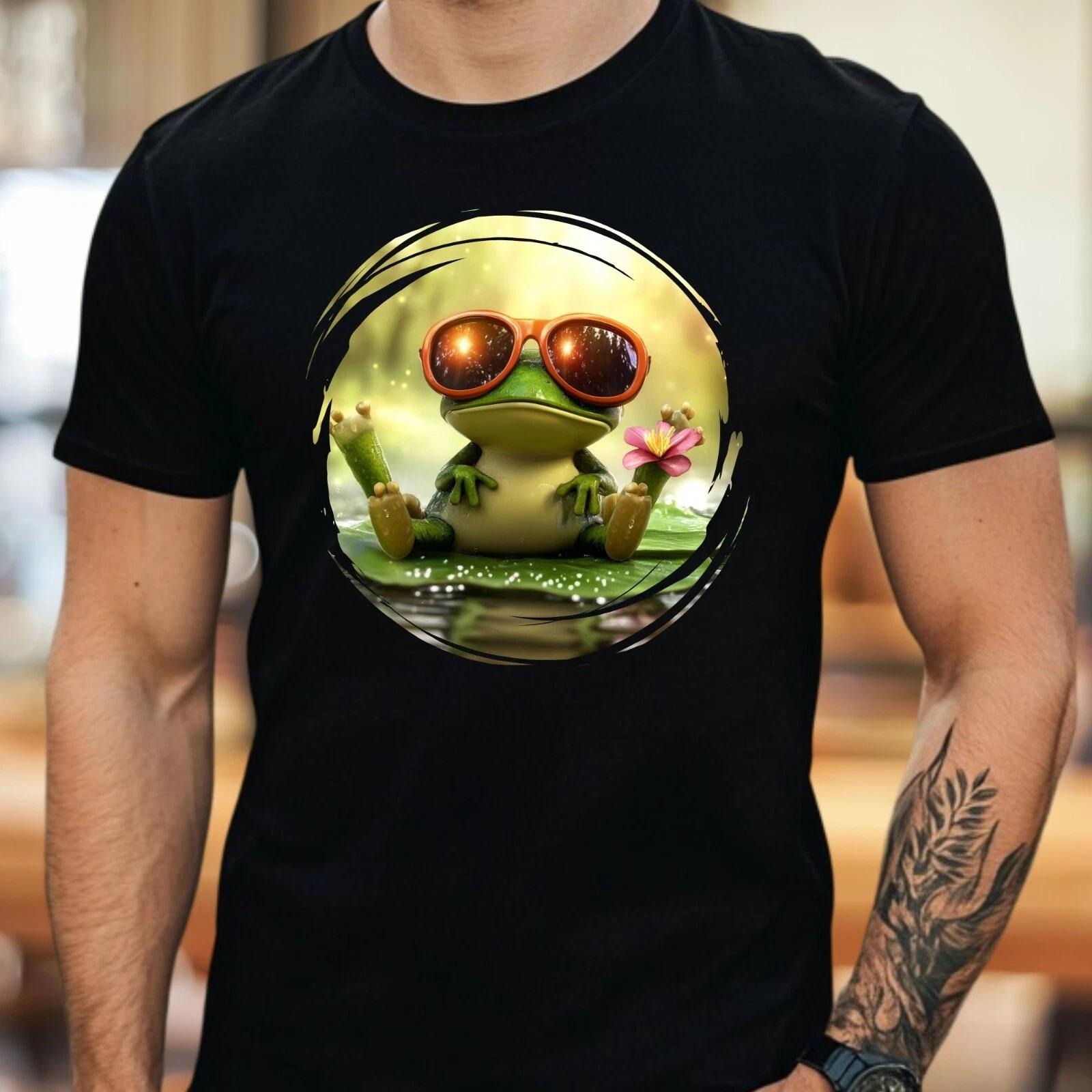 T-Shirt Herren Cartoon Frosch Motiv Baumwolle Größe S bis 5XL XS