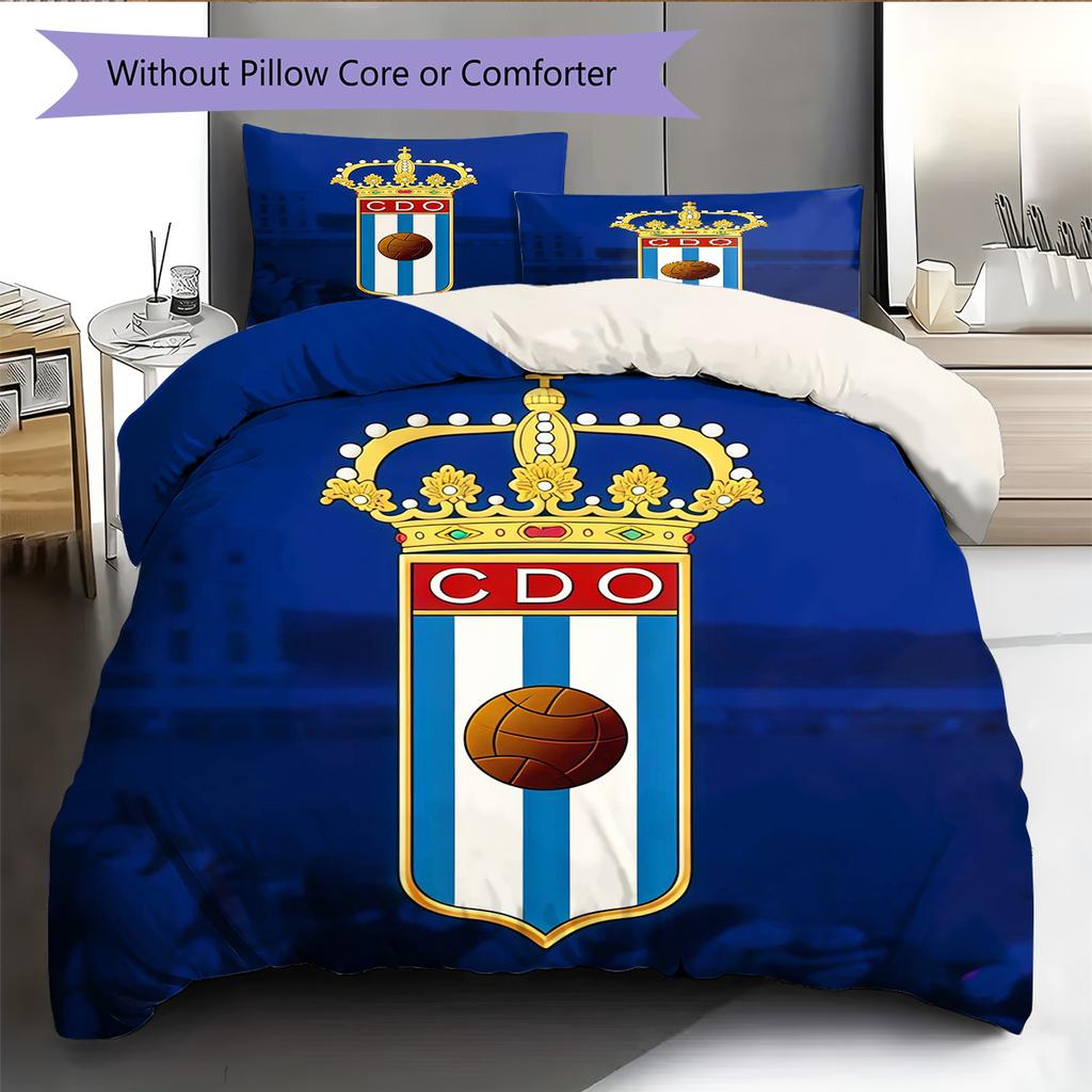 Set Copripiumino Trapuntato Real Oviedo Federa Decorazione per la Casa Regalo di Compleanno (1 * copripiumino + 2 * federa, senza nucleo)