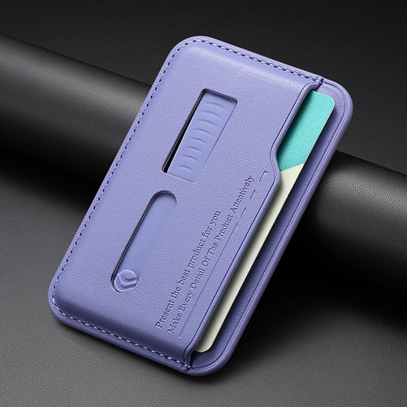 Hidden Strap Magnetic Leather Wallet Card Holder Case for Magsafe IPhone 14 13 15 17 16 12 Pro Max Plus I16 Mac Safe Stand Cover