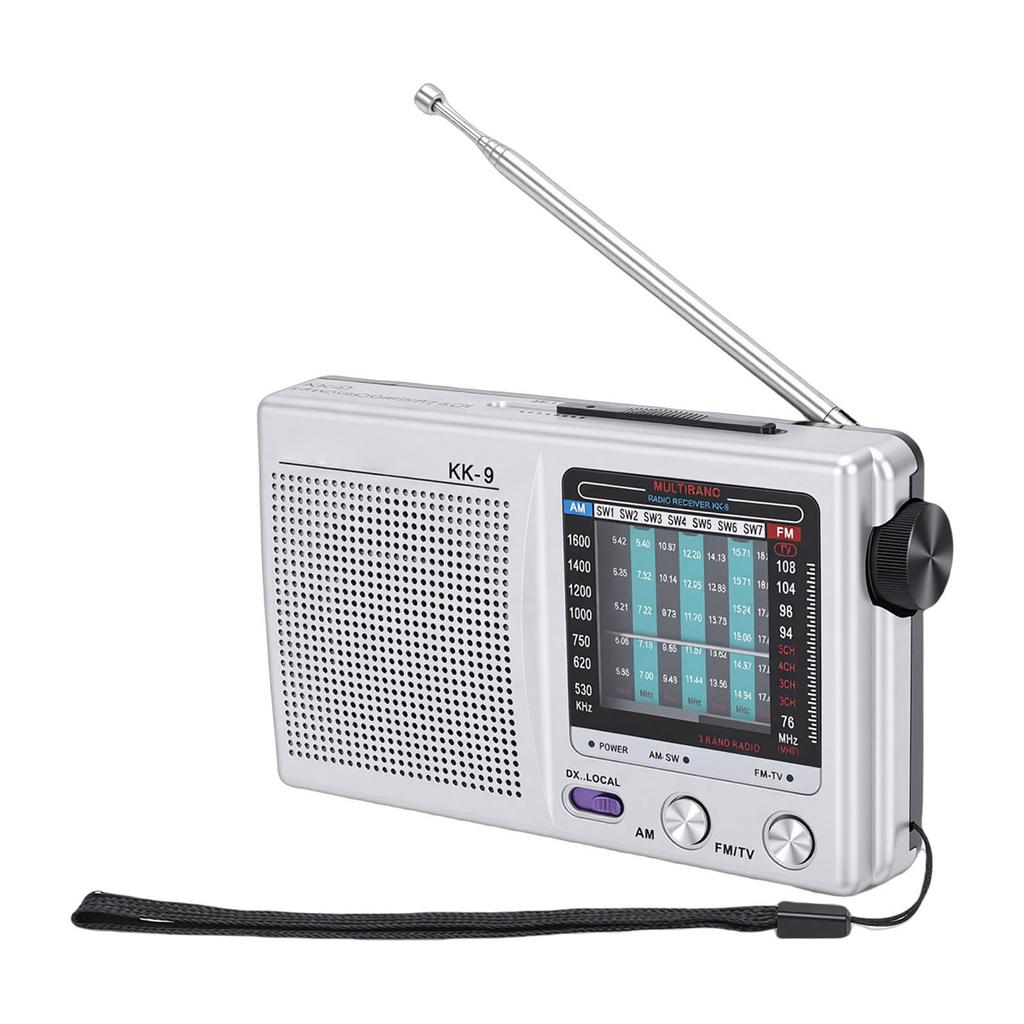 AM FM SW WB Radio Portable Shortwave Radio with 3.5mm Headphone Jack for Walking Travel Hiking