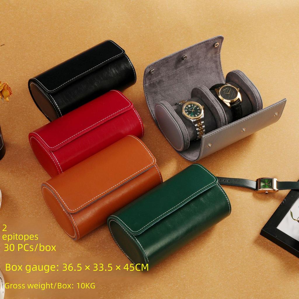 Green Submariner Leather Watch Box: Dustproof, Portable Protection for 1-3 Watches