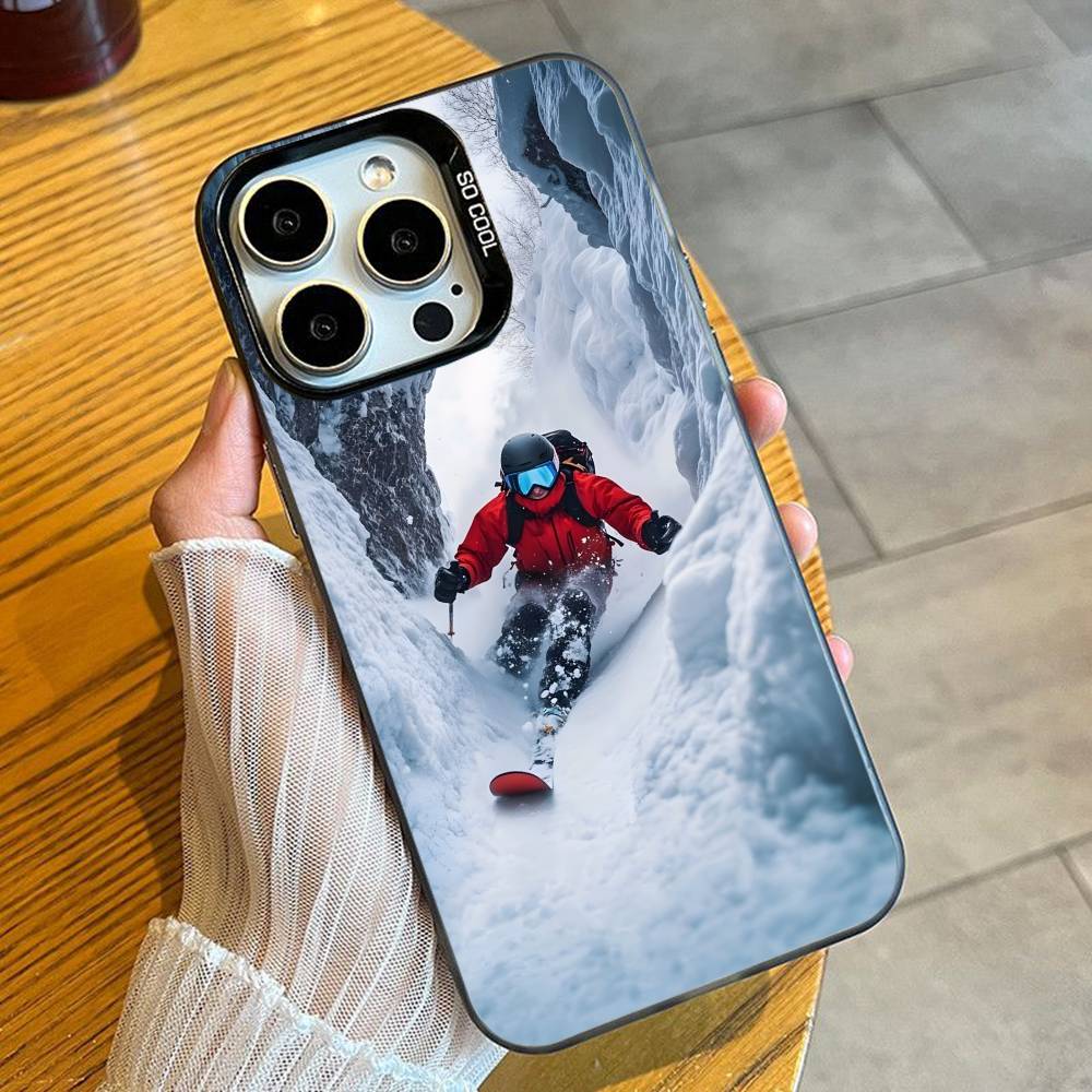 

Экстремальный лыжный чехол для телефона iPhone 16 17 15 14 12 13 Pro Max Черный цвет Ударопрочный чехол iPhone14Pro
