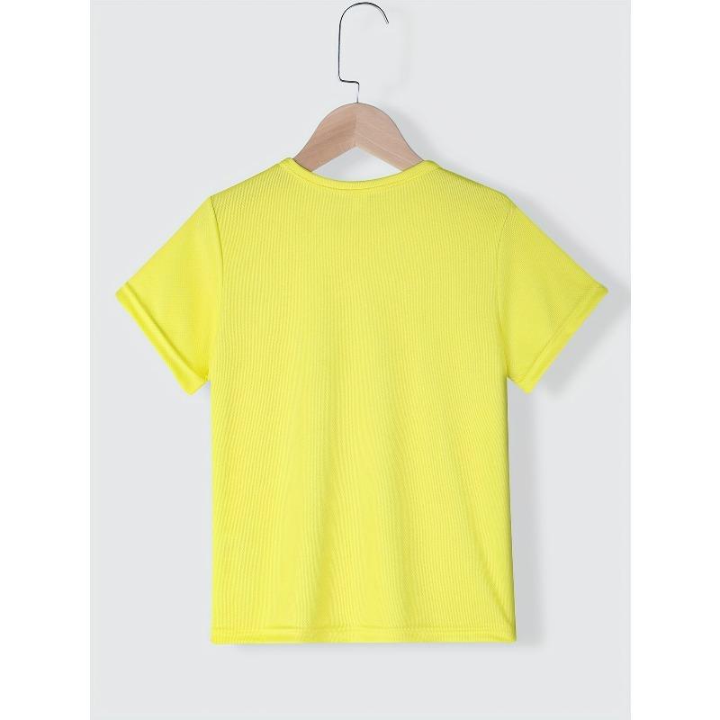 European sizes Boys Summer Short Sleeve T-Shirt with TUNG TUNG Sahur Cartoon Stick Figure Print Casual Round Neck Tee Suitable