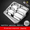 304 Stainless Steel 4-Compartment Lunch Tray with Lid