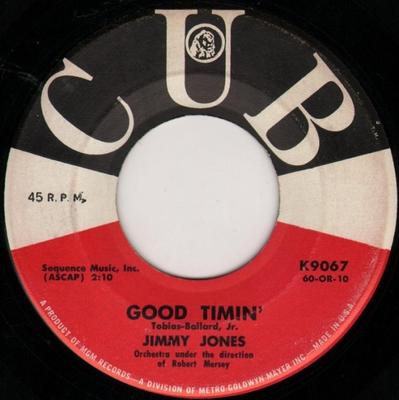 7inch Record JIMMY JONES - Good Timin' / My Precious Angel K9067 Cub 1960 US Soul/Funk Used
