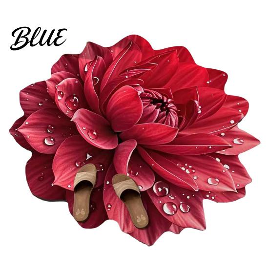 Wood Flooring Rug Contemporary Area Bathroom Mat Non-Slip Absorbent Flower Floor Decorative 3D Realistic Pattern