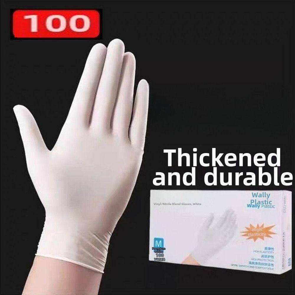 100pcs Food Safe Nitrile Gloves Powder Free Rubber Gloves  for Cleaning Cooking