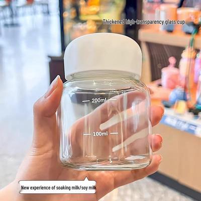High-Temperature Resistant Chubby Glass Cup - Portable Mini Water, Shaker, Milk, Coffee, and Soy Milk Cup