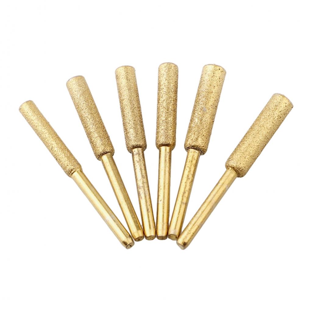 Chainsaw Grinding Stones 6 Pack Coated Cylindrical Burr for Electric Saws