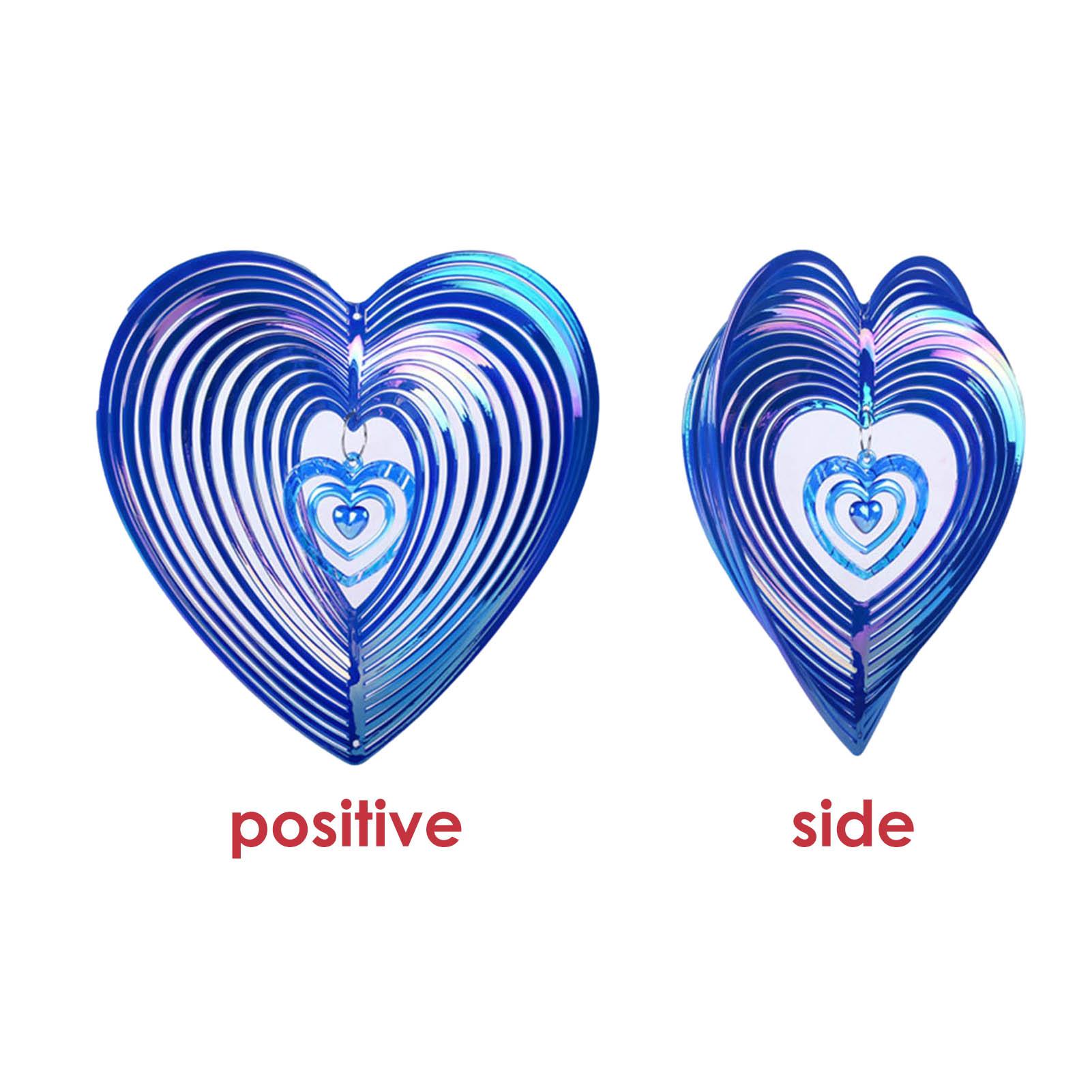 Beating Heart Wind Spinner Plastic Red Blue Wind Catcher Love Metal Black Wind Chime Rotating Wind Chime Windspinner Windchime