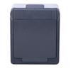 Single socket with grounding, gray/anthracite IP44 HERMES