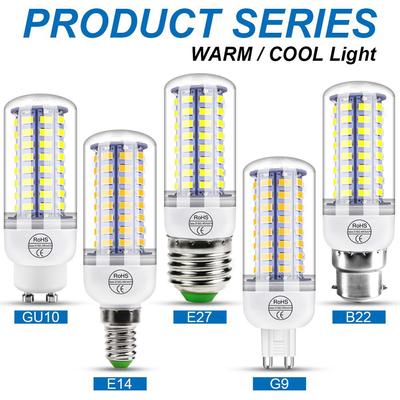 110V-240V GU10 Led Lamp E14 Led Kaarslamp E27 Maïslamp G9 Led Bombilla B22 Kroonluchterverlichting