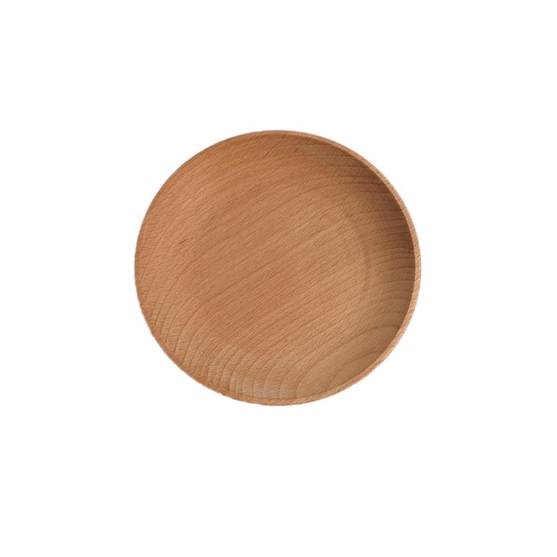 Wood Tray Oval Beech Small Wooden Disc Circular Wooden Dessert Plate Cake Tray