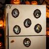 Magnetic Iron Shelf Ornaments Halloween Ghost Refrigerator Magnet, Retro Gothic Fridge Magnets, Oval Picture Waterproof Wear Resistant Decals