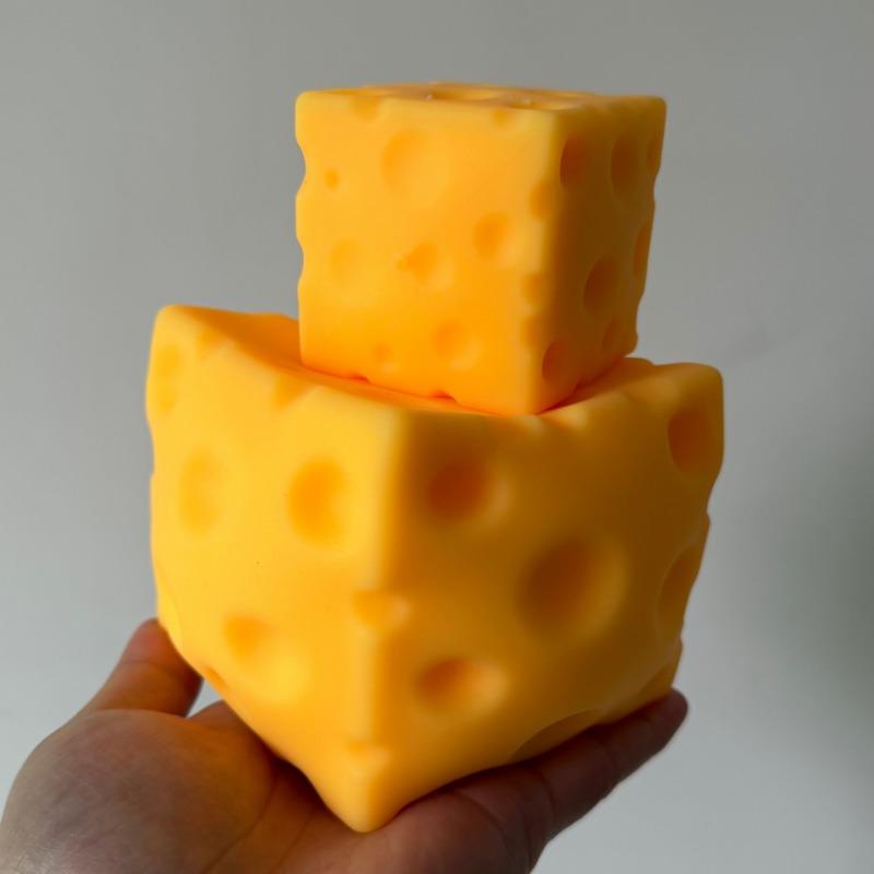 Extra Large Size Cheese Fidget Toy Slow Rebound Shapeable Venting Ball Realistic Giant Squeeze Toys For Adult Stress Relief