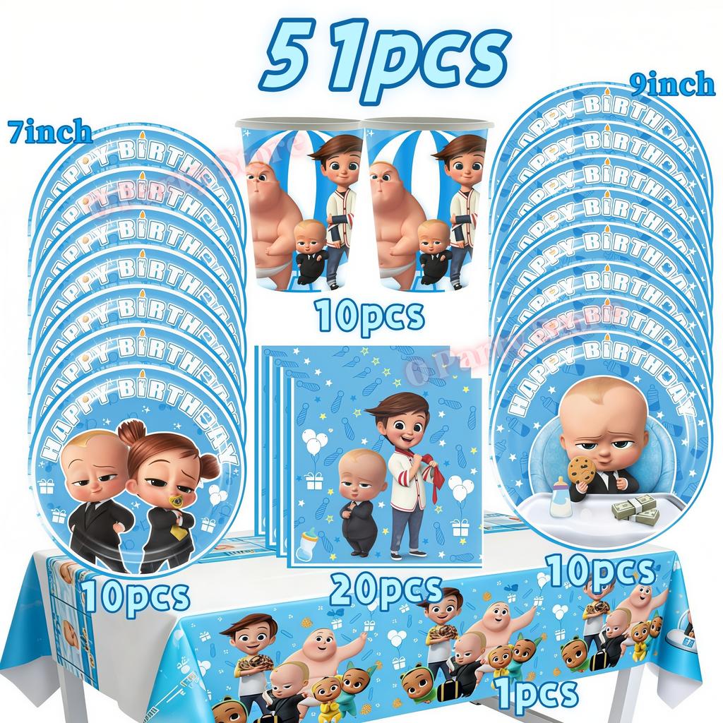 Bossed Baby Thema Neugeborene 1. Geburtstag Party Deko Becher Teller Luftballon Jungen Geburtstag Dekorationen Babyparty Zubehör Partygeschenke