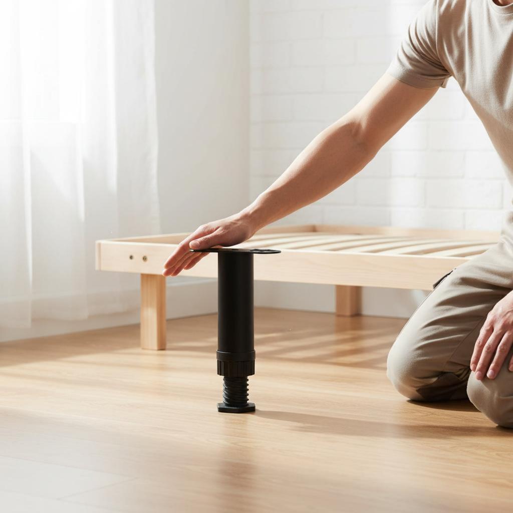 Adjustable Bed Frame Leg Easy Installation Bed Slat Center Support Telescopic Furniture Foot Sturdy Duty Non-Slip Base