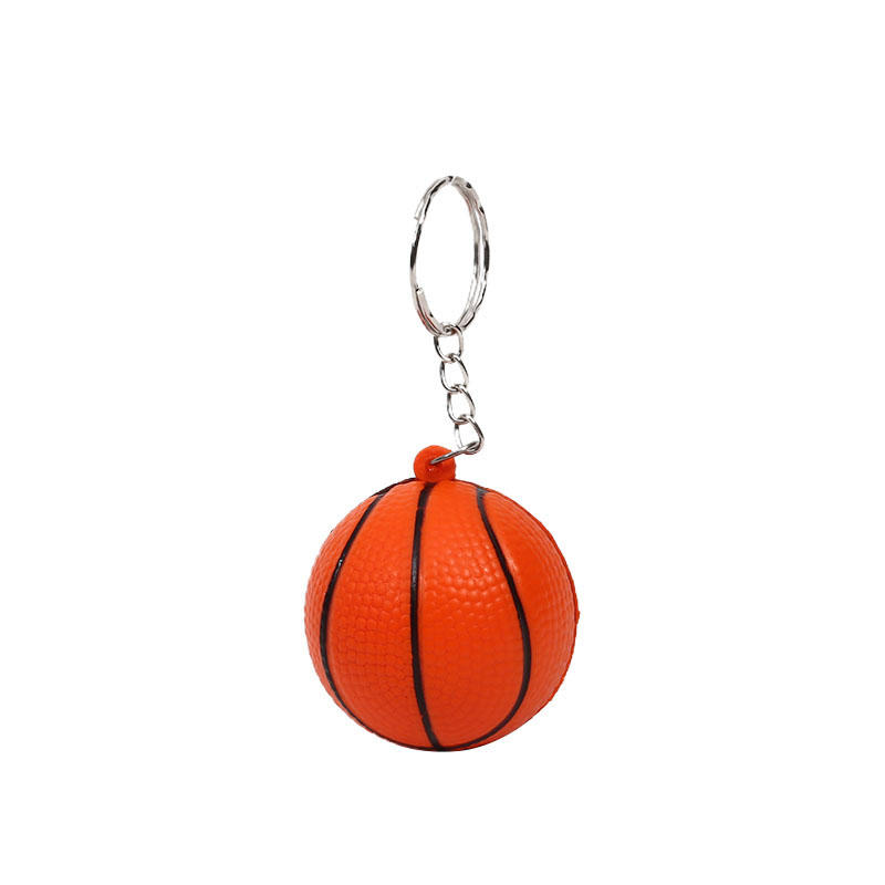 PU Leather Soft Foam Sponge Ball Keychain Football Basketball Soccer Squeeze Anti-stress Ball Toys Anti-stress Ball Shake