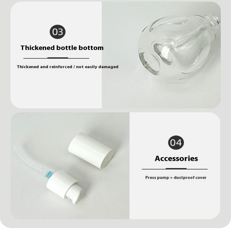 30 ml Glasflaschen für Lotionen für Reisen, Glühbirnenform, Klare leere Pumpflasche für kosmetische Cremes, Make-up, Ätherische Öle