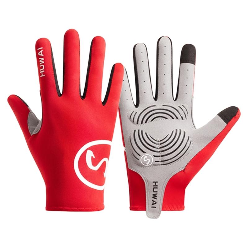 Sports Cycling Glove Full Finger Mountain Bike Gloves with Antislip Shock Absorbing Pad, Touchscreens Road Biking Gloves