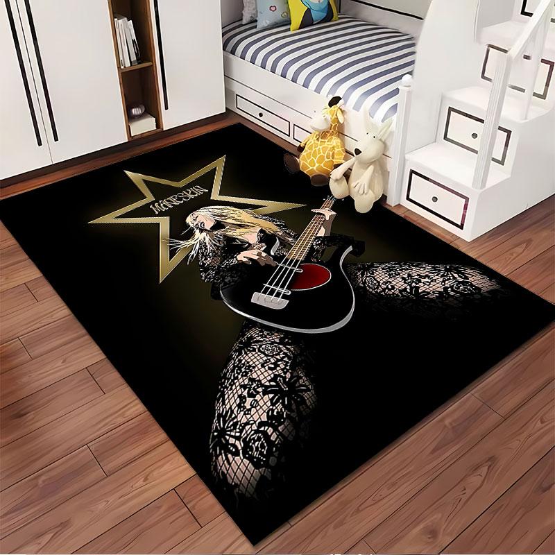 Rock Guitarist Star Carpet Suitable As a Non-slip Mat for the Living Room or Bedroom Sofa