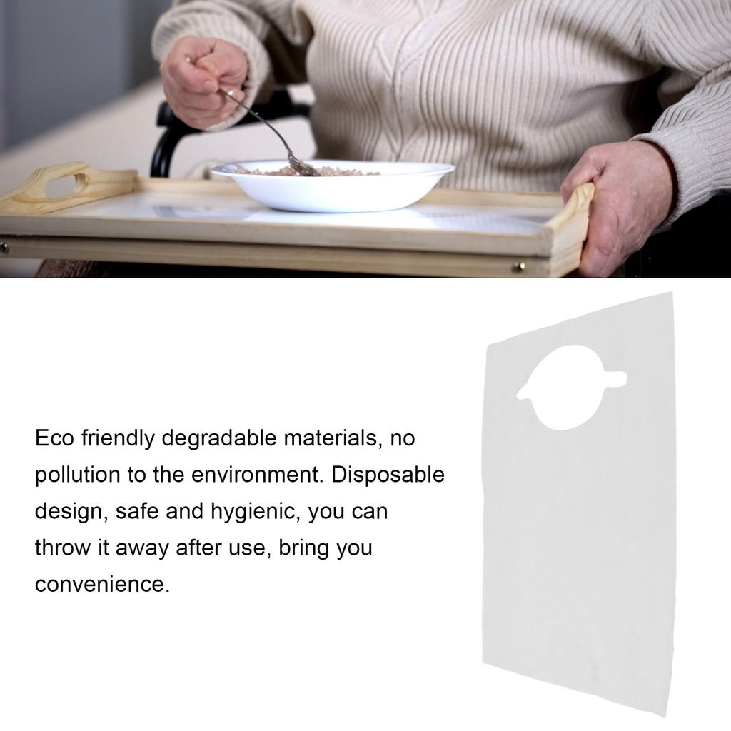 100pcs Disposable Adult Bib Waterproof Restaurant Beauty Salon Dental Bib for Elderly 15.7 X 23.6 Inch