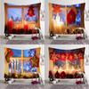 Home Decor Tapestry Santa Claus Polyester Fiber For Bedroom Living Room Wall Decor Background Fabric