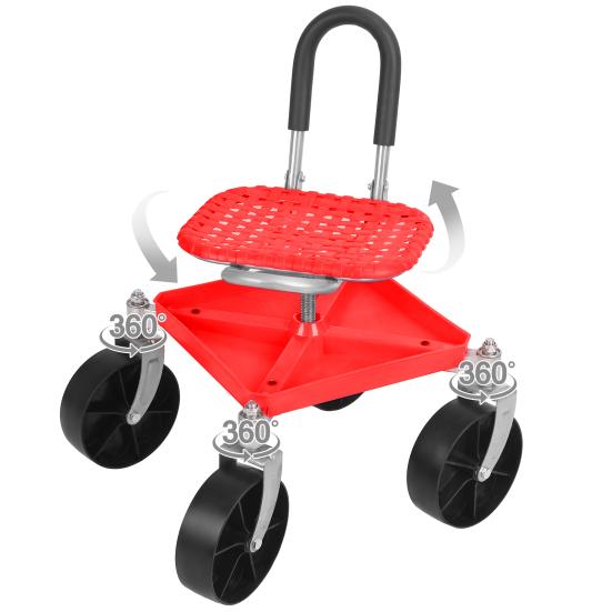 Gardening Stool Rolling Seat Height Adjustable
