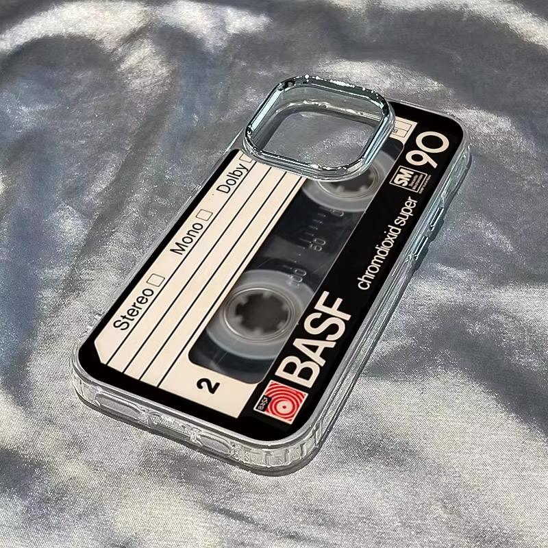 Intage Cassette Tape Photo Frame Soft Phone Case For iPhone 17 Air 16 e 15 14 13 12 11 Pro Max Plus SE Shockproof Cover