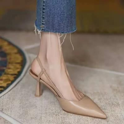 Shoes for Women 2024 Pointy Slingbacks Ladies High Heels Summer Fashion Pumps Shallow Slip On Shoes Female Party Sandalias