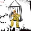 Scream Horror Halloween Skeleton Toys Halloween Decoration Props Terrifying Skeleton Cage Prisoner Haunted House Decorations