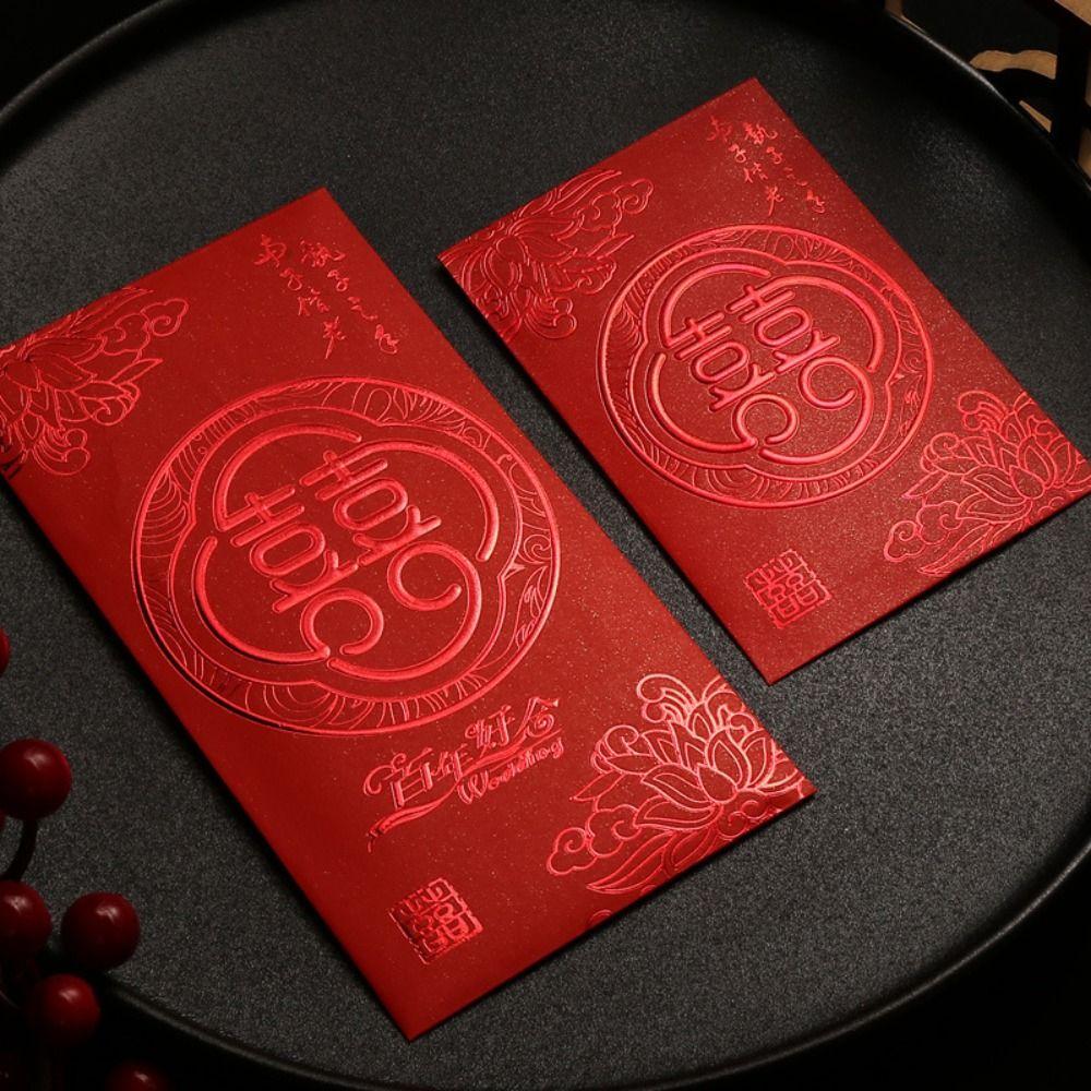 Festive Wedding Red Envelopes Cartoon New Year Money Red Envelope Red Envelope for 6pcs Party Gifts