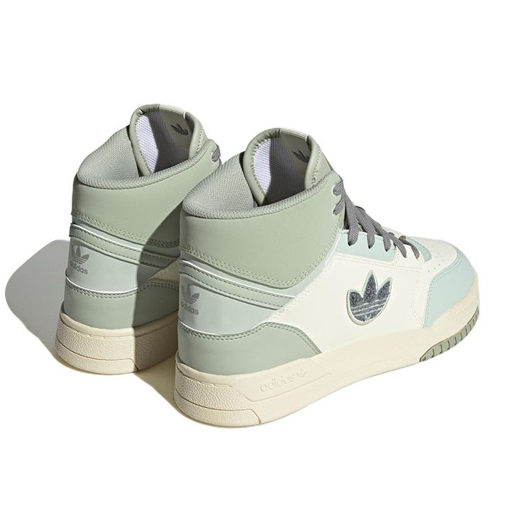 Adidas Originals Drop Step XL Fabric Leather Slip Resistant Durable Lightweight Mid Top Sneakers Men Sneakers White Green HQ6948