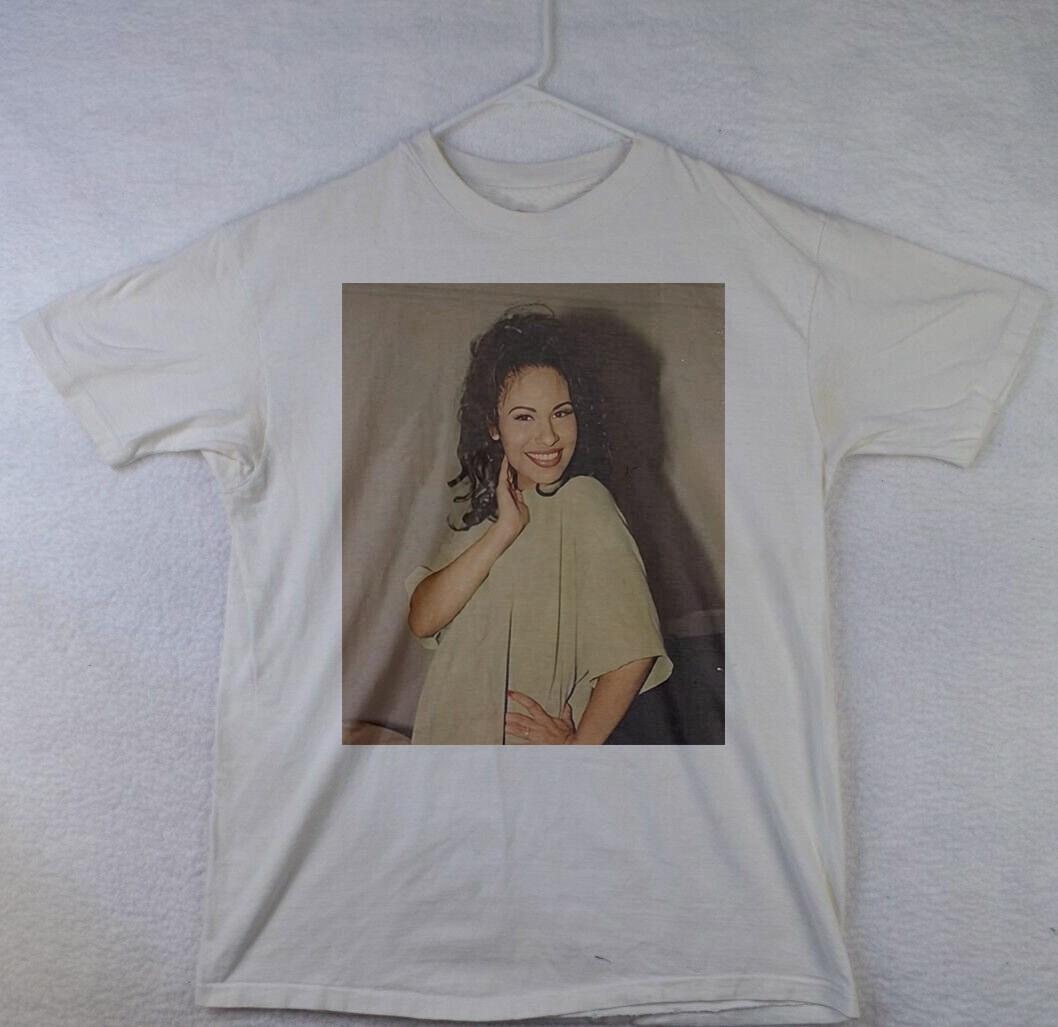 HOT Selena Quintanilla Shirt White Heavy Cotton T-Shirt XL