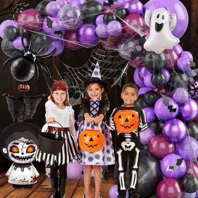 Holiday Party Balloon Halloween Set Latex Aluminum Film Balloon Chain Combination Atmosphere Background Arrangement Props
