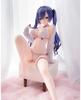 21CM Anime Blue Ghost Girl Figure Anime Model Toys Sexy Sitting Ornament Underwear Can Undress Pajamas Dress Up Comes With Stool