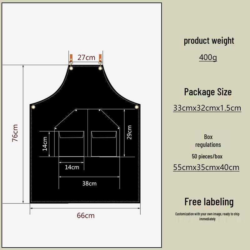Customizable Canvas Apron for Gardening, Electricians, Carpenters, Barbers, and Coffee Shop Workwear